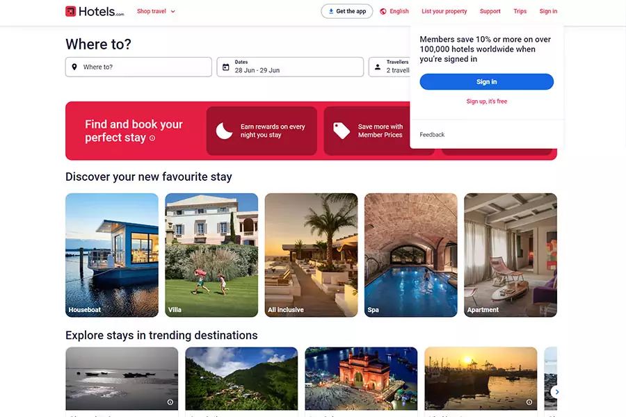 Hotels.com - Airbnb Alternatives